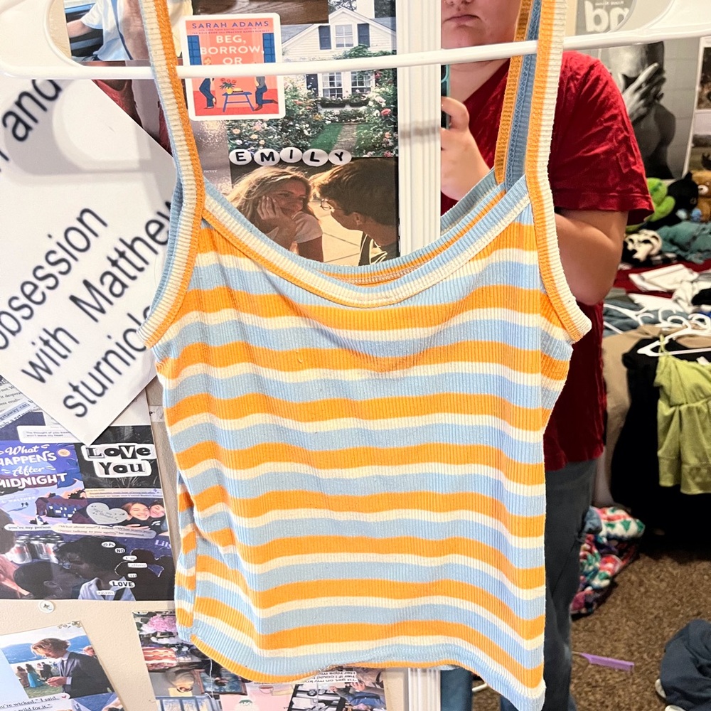 Striped Yellow and Blue Tank Top